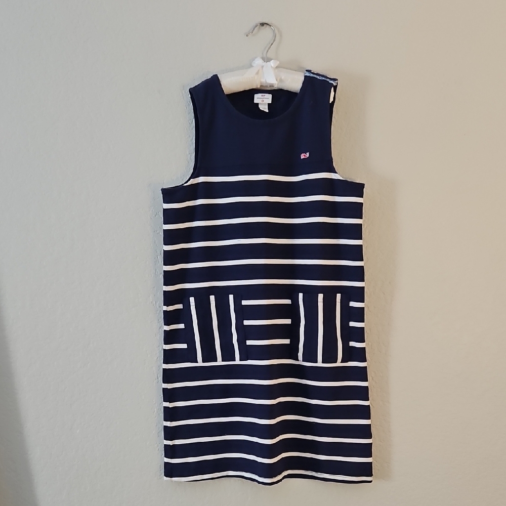 Vineyard Vines Navy and White Striped Kids Dress